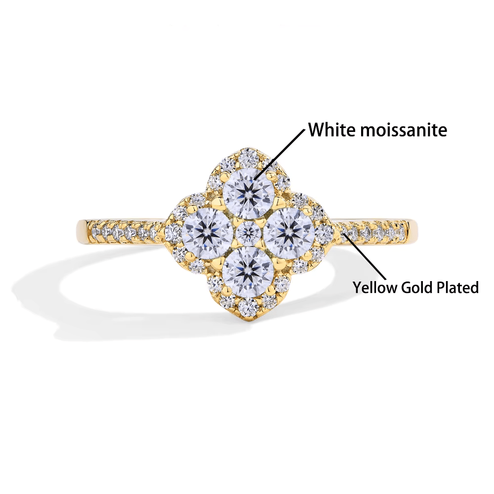 Moissanite Ring - Clover Design