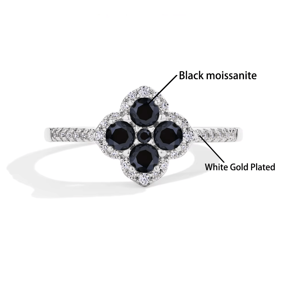 Moissanite Ring - Clover Design