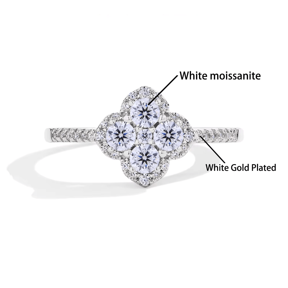 Moissanite Ring - Clover Design