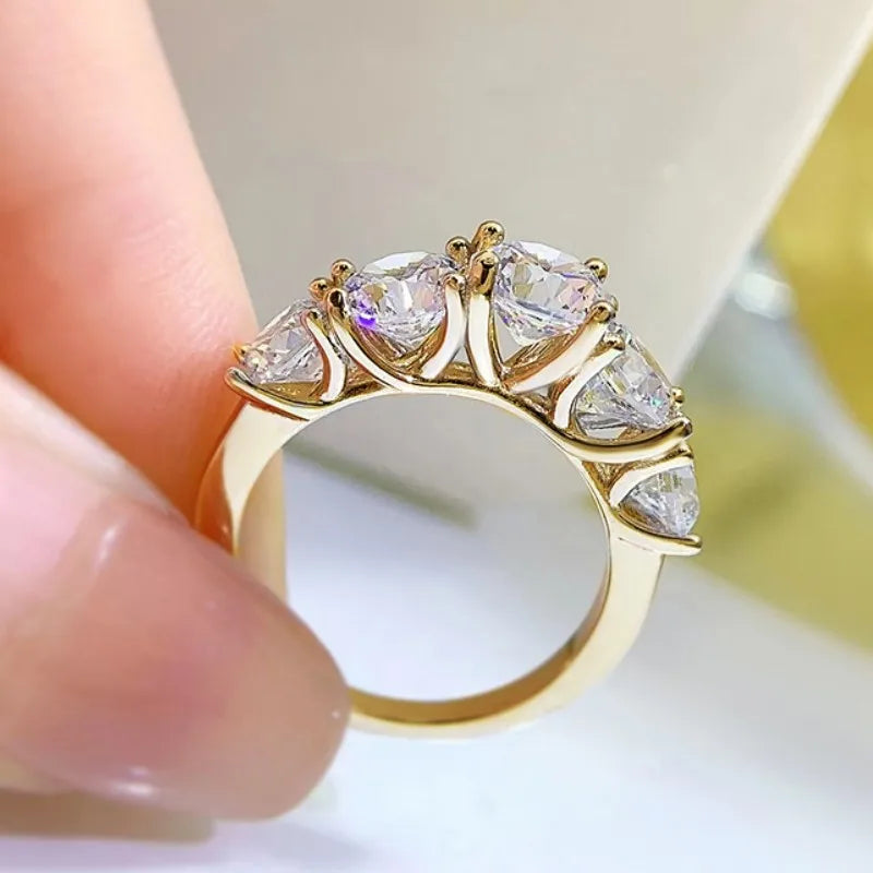 Moissanite ring - 3.6 carat Yellow Gold