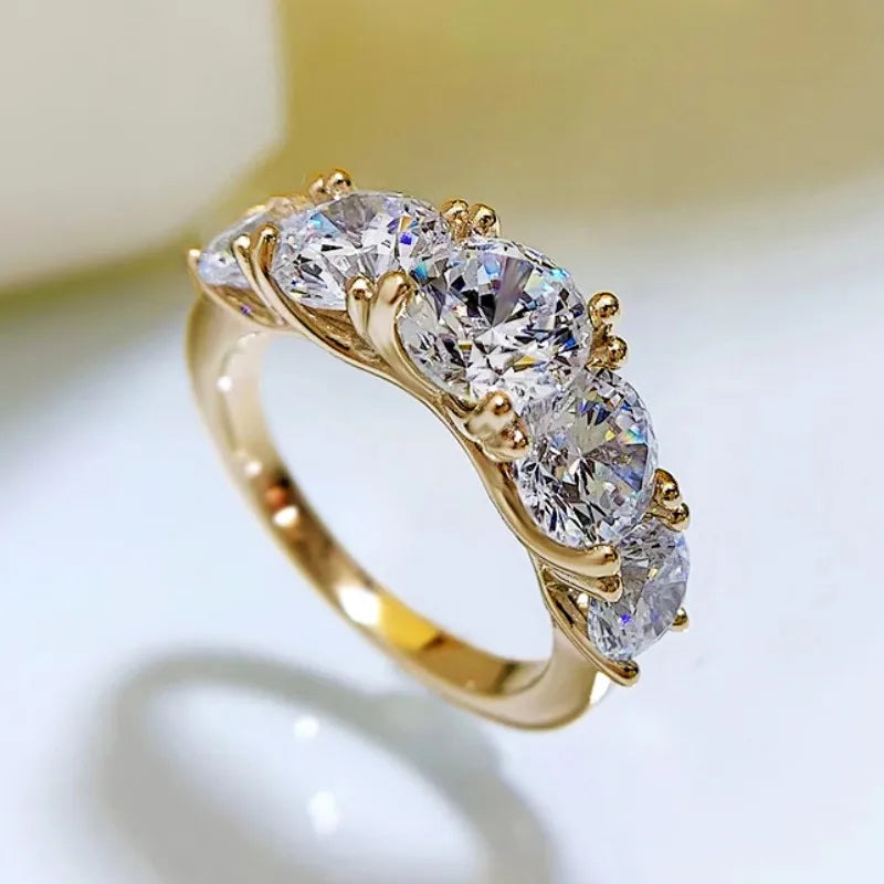 Moissanite ring - 3.6 carat Yellow Gold