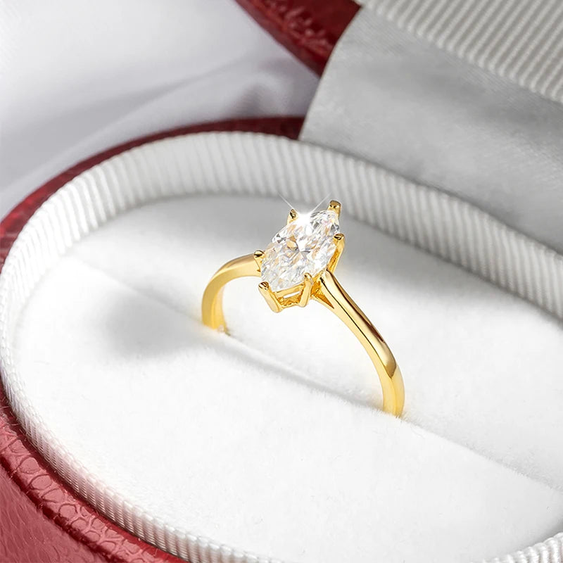 Moissanite Ring - 1 Carat Marquise