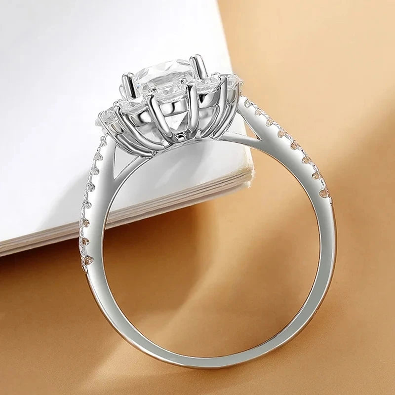 Moissanite ring - 3 Carat Oval Design with Halo