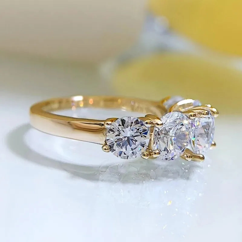 Moissanite ring - 3.6 carat Yellow Gold
