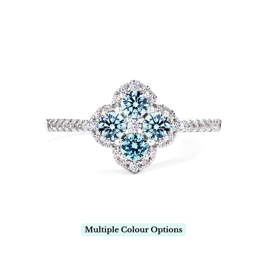 Moissanite Ring - Clover Design