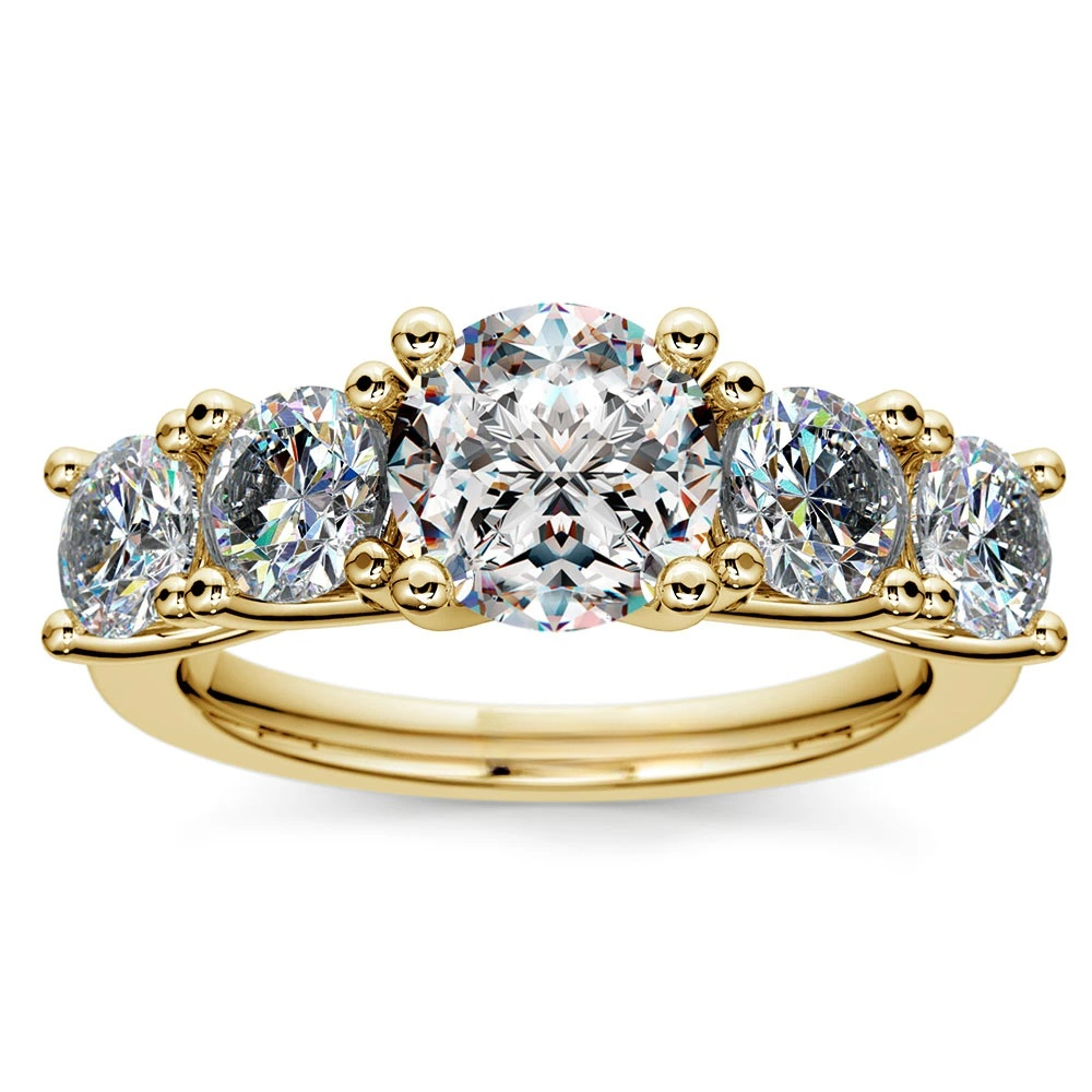 Moissanite ring - 3.6 carat Yellow Gold