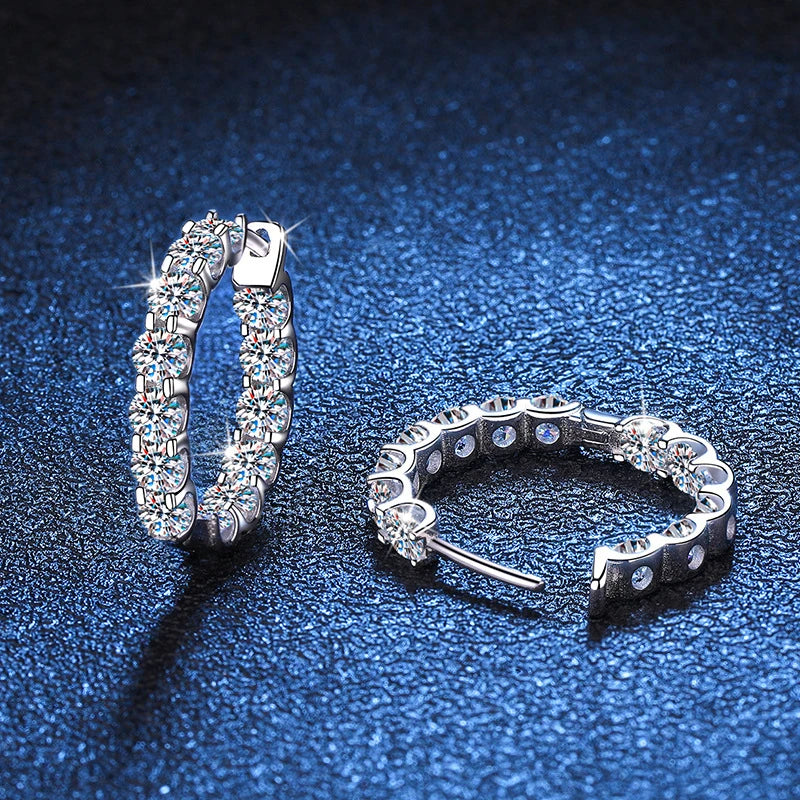 Moissanite Earring 2.6 Carat Hoop design