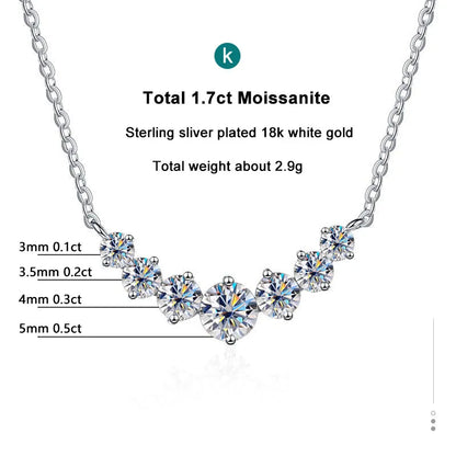 Moissanite Necklace - 7 Stone design