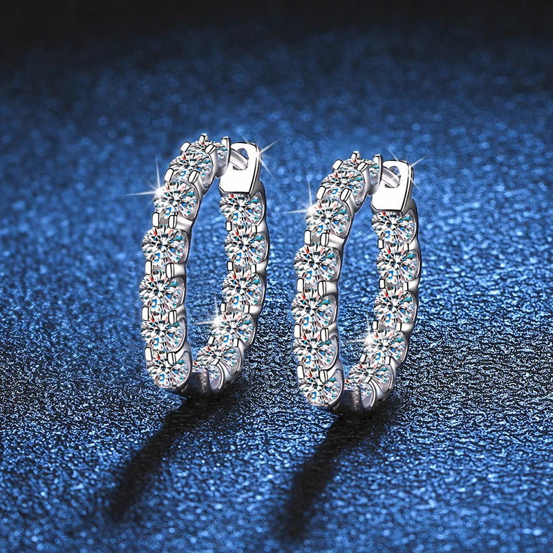 Moissanite Earring 2.6 Carat Hoop design