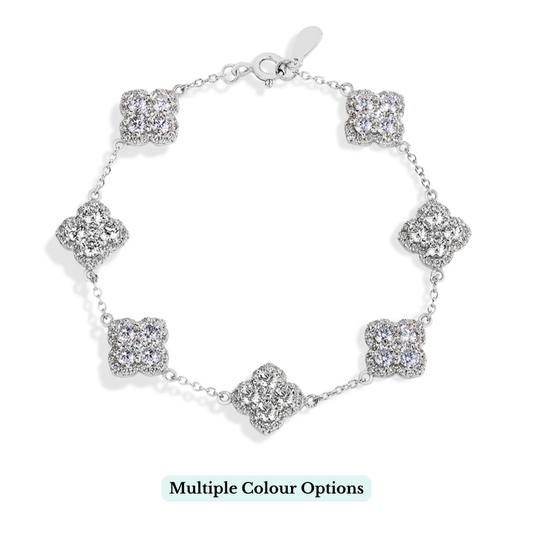 Moissanite Bracelet - Clover design