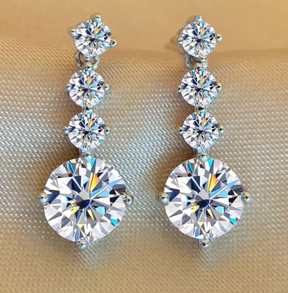 Moisanite Earrings - Drop Design 2.6 Carat