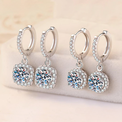 Moissanite Earrings - Round and Square - 2 Carat