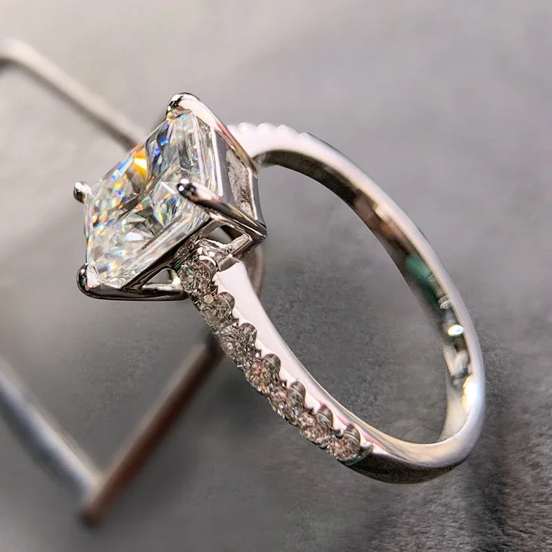 Moissanite Ring - Emerald Cut