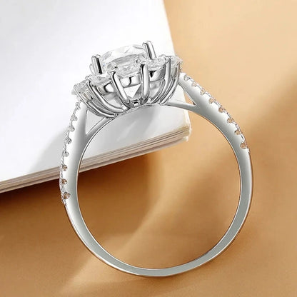 Moissanite ring - 3 Carat Oval Design with Halo