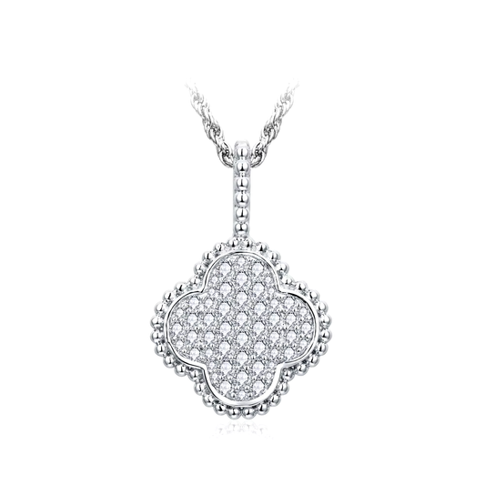 Moissanite Necklace - Clover Design