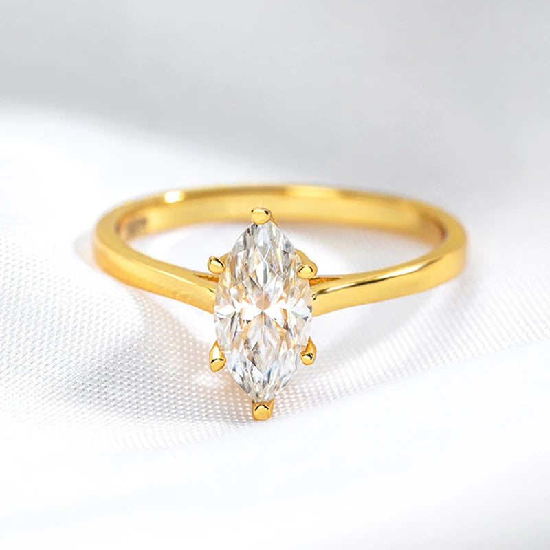 Moissanite Ring - 1 Carat Marquise