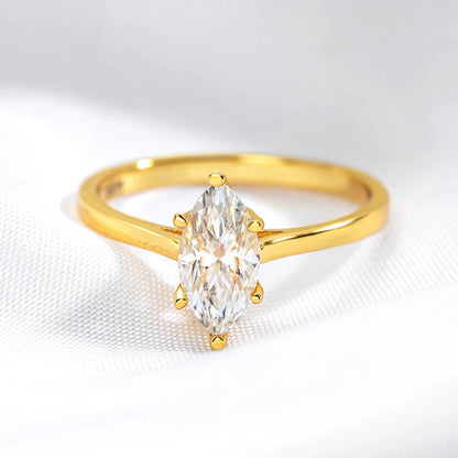 Moissanite Ring - 1 Carat Marquise