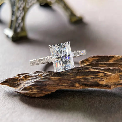 Moissanite Ring - Emerald Cut