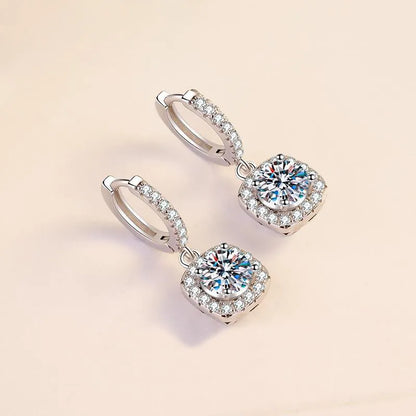 Moissanite Earrings - Round and Square - 2 Carat