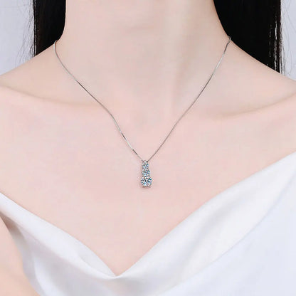 Moissanite Necklace - 3 stone design (1.8 Carat)