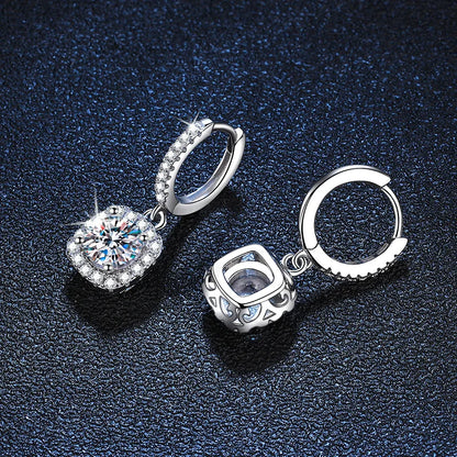 Moissanite Earrings - Round and Square - 2 Carat