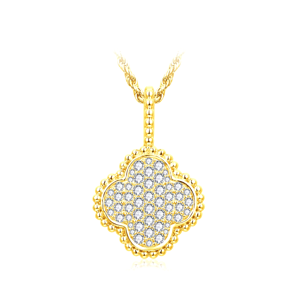 Moissanite Necklace - Clover Design