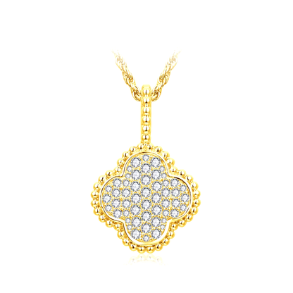 Moissanite Necklace - Clover Design