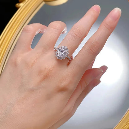 Moissanite ring - 3 Carat Oval Design with Halo