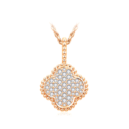 Moissanite Necklace - Clover Design