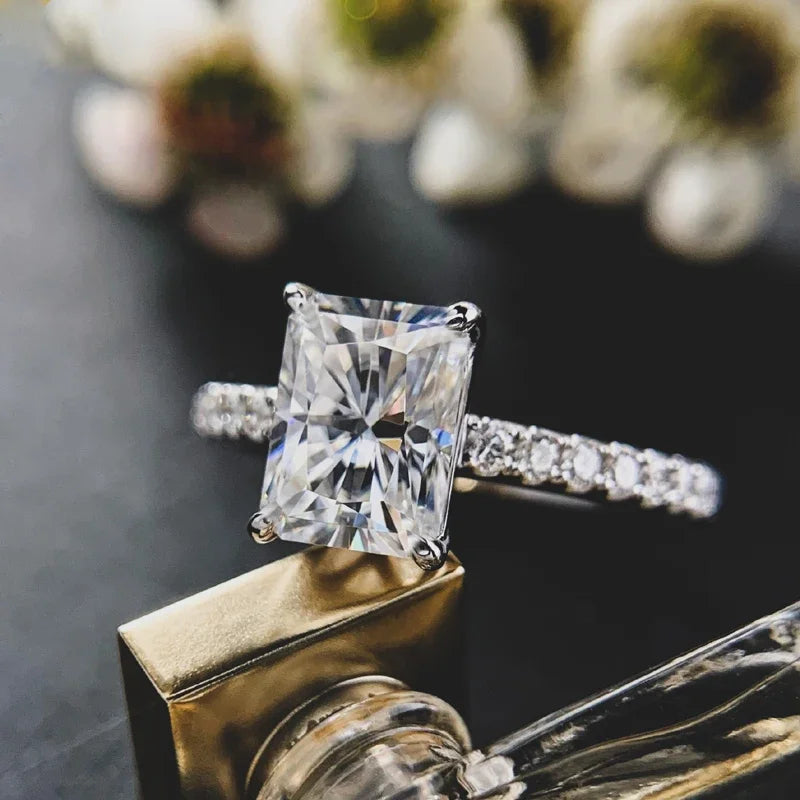 Moissanite Ring - Emerald Cut