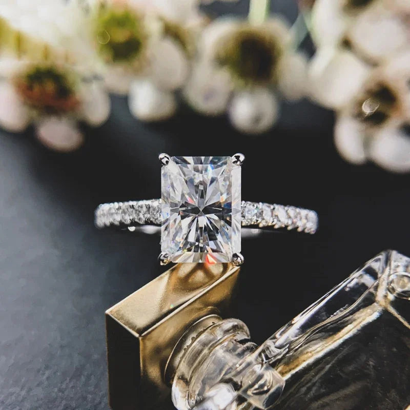 Moissanite Ring - Emerald Cut