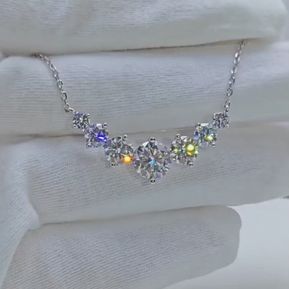 Moissanite Necklace - 7 Stone design