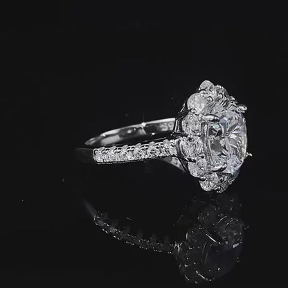 Moissanite ring - 3 Carat Oval Design with Halo